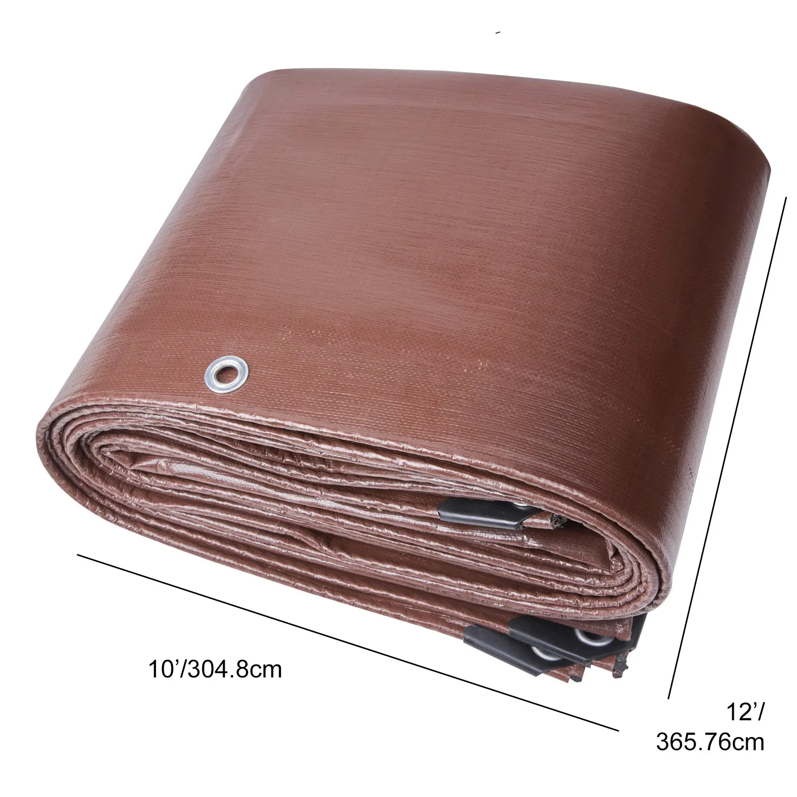 VEVOR Tarp Waterproof 10x12ft Multi Purpose Tear UV and Temperature Resistant Outdoor Tarpaulin with Reinforced Grommets (Brown)