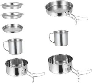 VICASKY 1 Set Camping Cookware Picnic Cooking Kit for Outdoor Cooking Hiking and Barbecue Lightweight Durable Easy to Carry for People