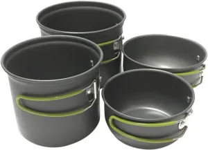 VICASKY 1 Set Portable Camping Utensils Aluminium Alloy Cooking Kit for People Non Stick Durable Outdoor Cookware for Picnics and Barbecues