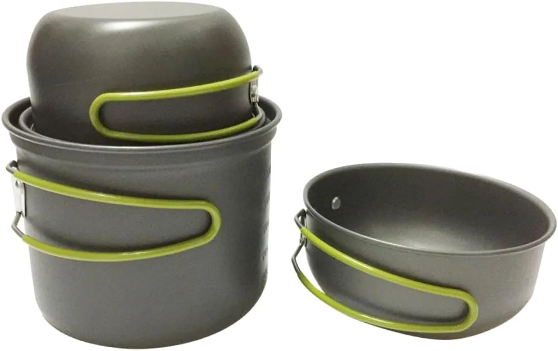 VICASKY 1Set Camping Utensils Durable Aluminium Alloy Cookware for Outdoor Cooking Pots and Pans for People Lightweight and Portable