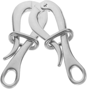 VICASKY 2pcs Heavy Duty Snagging Hooks Marine Stainless Steel Quick Release Boat Hook Holder Clips