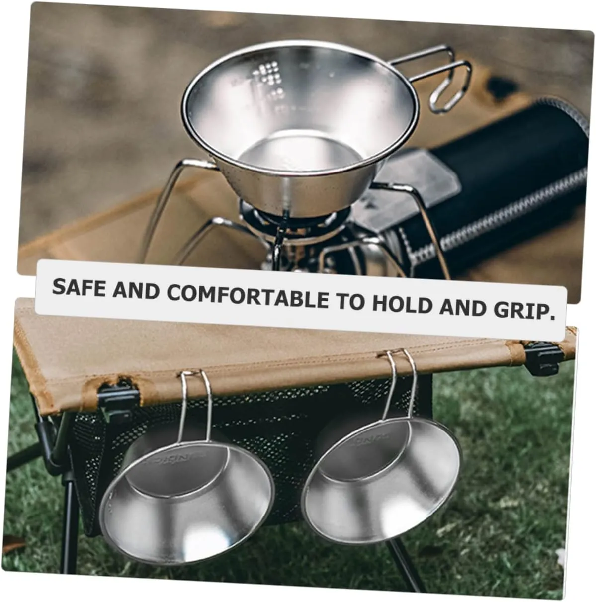 VICASKY Camping Cookware Foldable Bowl Water Cups Portable Camping Accessories Camping Mug Reusable Wine Cup