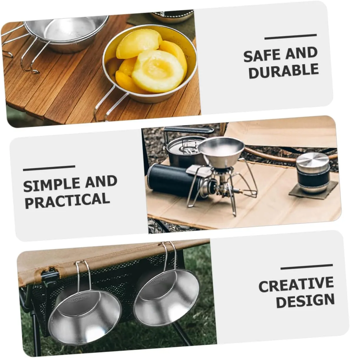 VICASKY Camping Cookware Foldable Bowl Water Cups Portable Camping Accessories Camping Mug Reusable Wine Cup