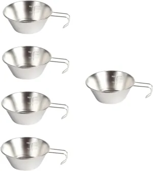 VICASKY Camping Cookware Foldable Bowl Water Cups Portable Camping Accessories Camping Mug Reusable Wine Cup