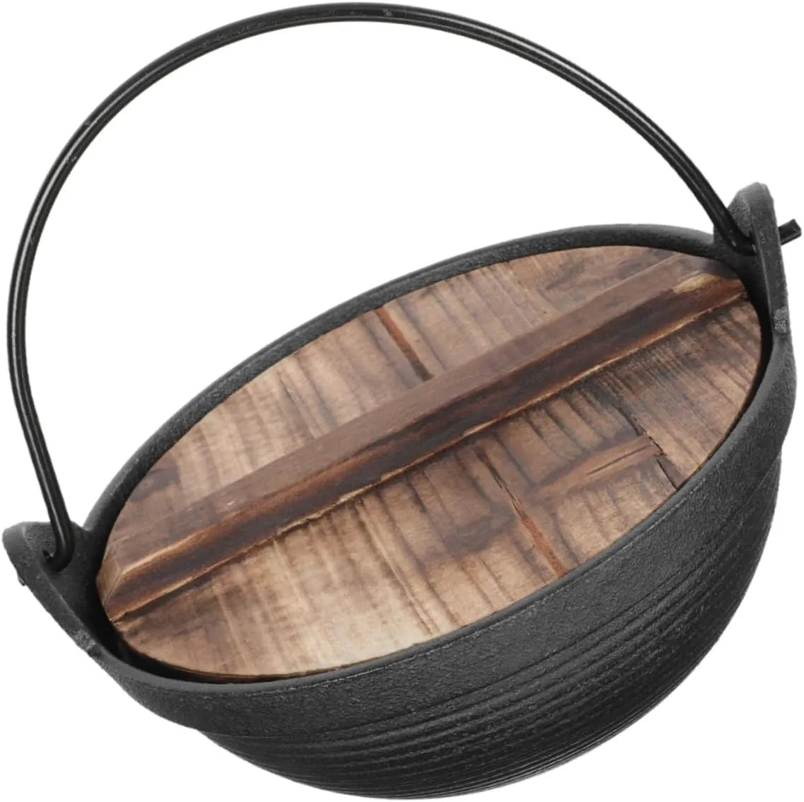 VICASKY Japanese Cast Iron Soup Cooking Pot Durable Multi Use Camping Sukiyaki Pot with Lid for Outdoor Cooking and Food Serving