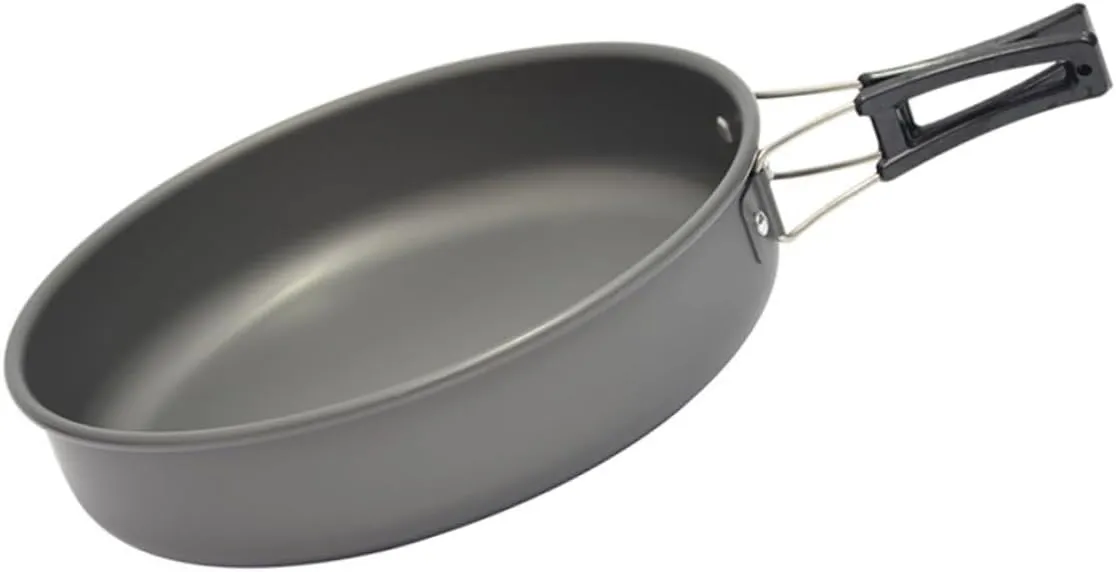 VICASKY Portable Aluminum Frying Pan Non-stick Outdoor Cooking Pot for Camping Hiking and Outdoor Activities