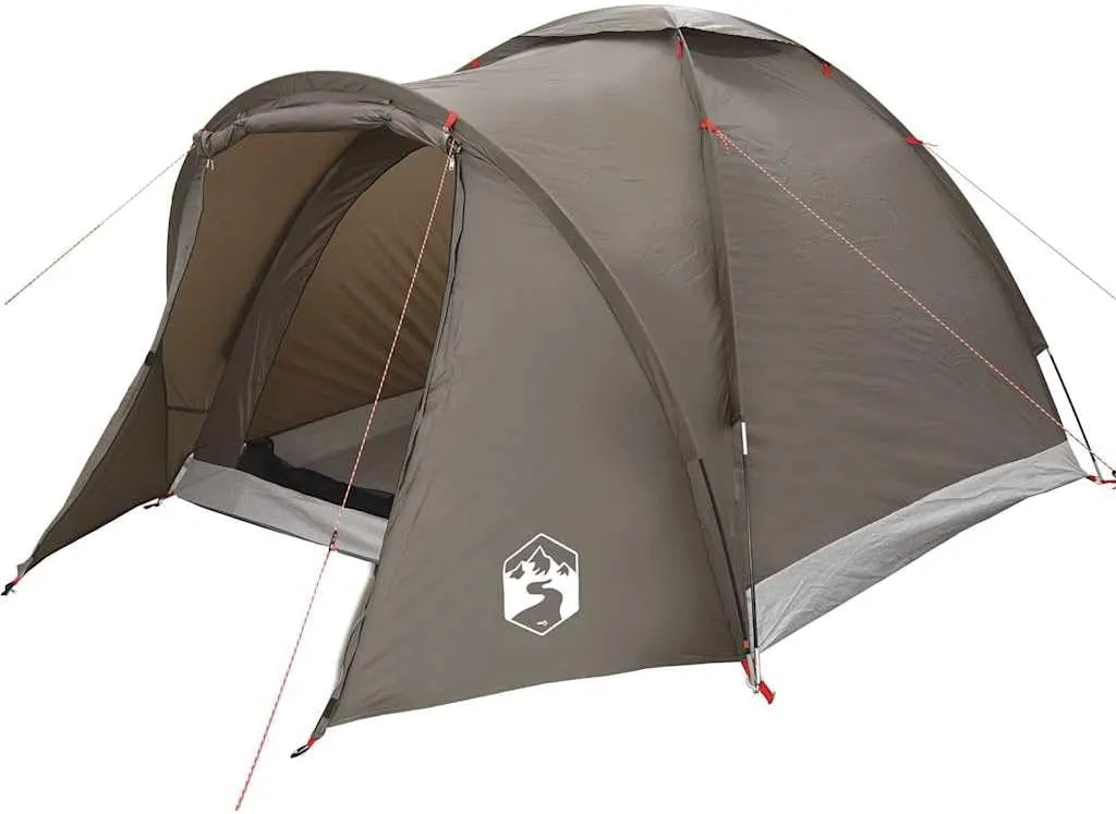 vidaXL 2-Person Waterproof Fishing/Camping Tent - Brown 185T Polyester PU Coating - Portable UV Protection - Easy Assembly - Includes Carry Bag & Rainfly