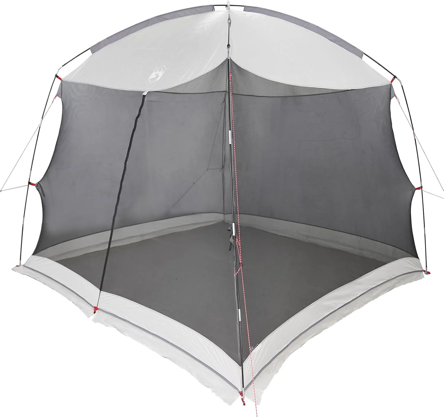 vidaXL Grey Square Outdoor Tent for 6 People Camping Water Resistant UV Protection Portable Setup Polyester Fabric Shade Spacious Family Protected