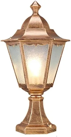 Vintage Aluminium Die-Casting Pillar Lamp Post Lantern Traditional E27 Outdoor Lawn Lights Waterproof Landscape Lighting Column Light High Brightness Glass Gard(Bronze)