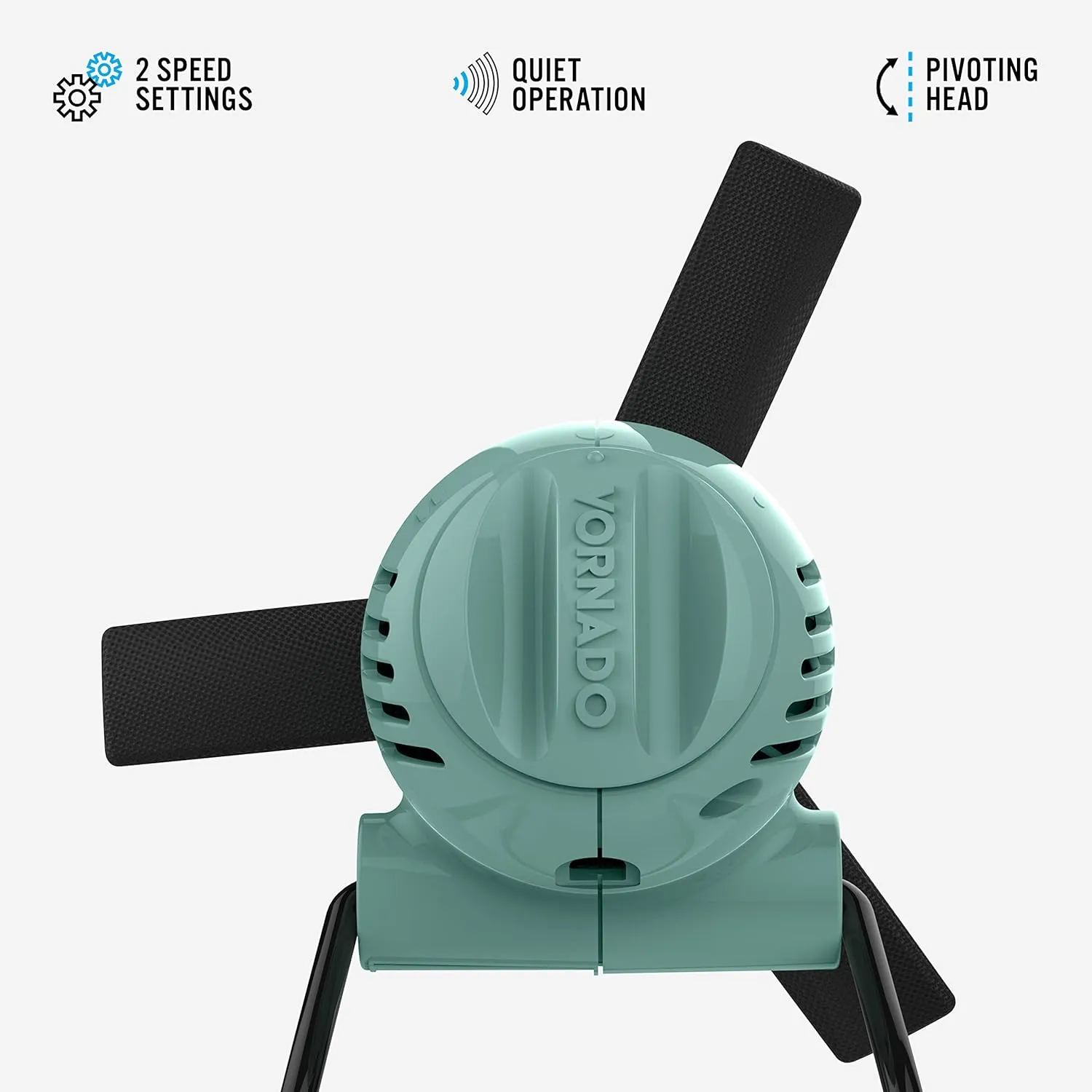Vornado Zippi Small Personal Fan | Foldable Cooling for Desk, Nightstand, Tabletop, Travel and More | 2 Speeds & Soft Blades | Green