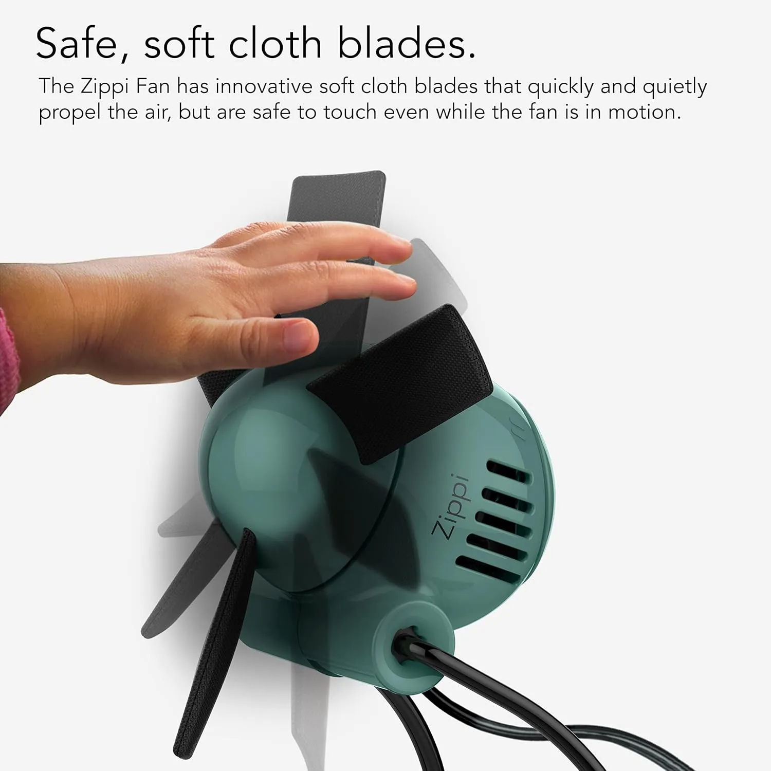 Vornado Zippi Small Personal Fan | Foldable Cooling for Desk, Nightstand, Tabletop, Travel and More | 2 Speeds & Soft Blades | Green