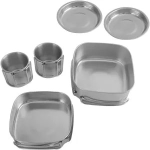 VOSAREA 1 Set Outdoor Camping Cookware Portable Cooking Tool for Hiking Fishing and BBQ Includes Stew Pot Frying Pan Plates and Cups for Outdoor and Home Use