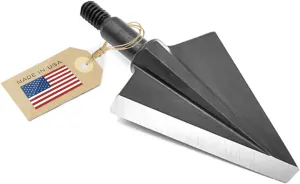 VPA1 1/8" 2 Blade 200 Grain Right Single Bevel Broadhead, Screw-in, 1045 Carbon Tool Steel 50-52 Rockwell, 3 Pack, Made in The USA