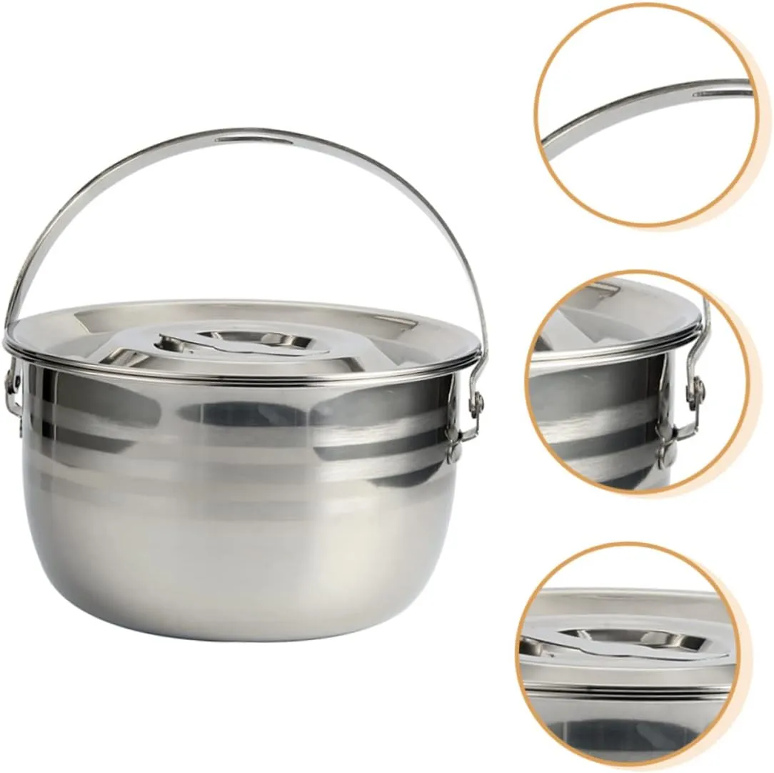 Wakauto 1pc High Capacity Non Stick Stew Pot Thickened Cooking Pot for Home Camping Efficient Heat Distribution Kitchen Cookware for Soups Stews