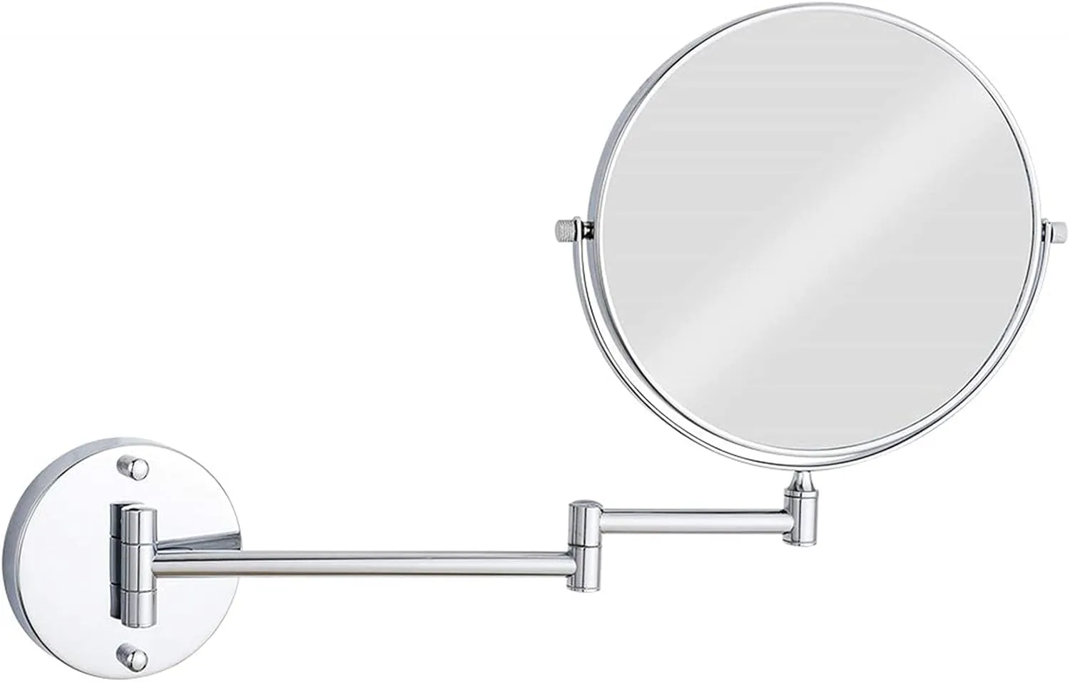 Wall Mounted Makeup Mirror, 8 inch Chrome Finish Double Sided Magnifying Shaving Mirror, Swivel Extendable Bathroom Round Vanity Mirrors,5X (Color : 3X)