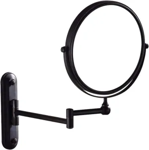 Wall Mounted Makeup Mirrors, 8 Inch Double Sided Vanity Mirrors with Magnifying, Bathroom Extendable 360° Swivel Cosmetic Mirrors,Chrome,3X (Color : Black, Size : 7X)