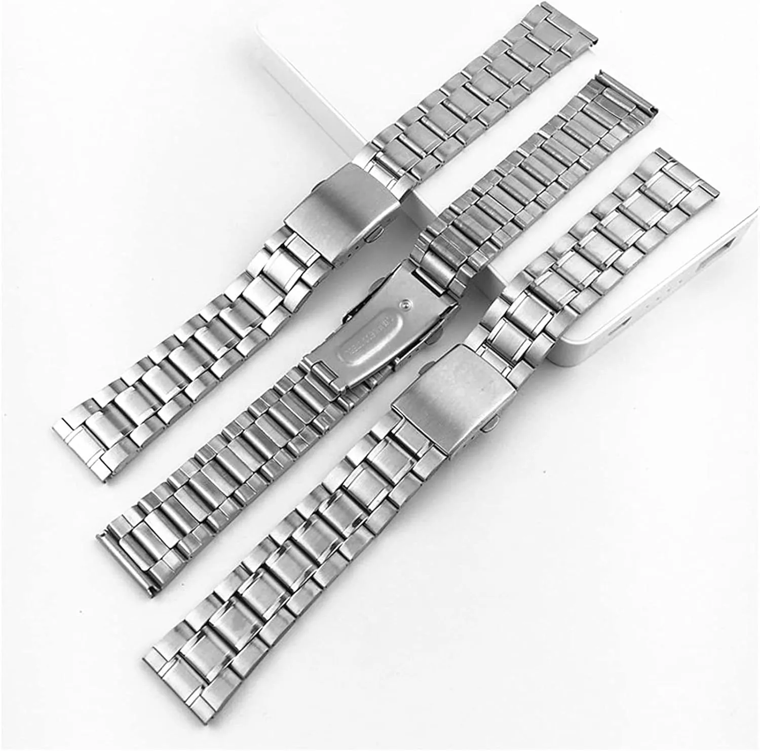 Watch Strap Metal Stainless Steel Replacement Strap Watch Band Flat Buckle Wrist Band Silver Gold, Silver, 12 14 16 18 20 22Mm /14Mm/Silver Go
