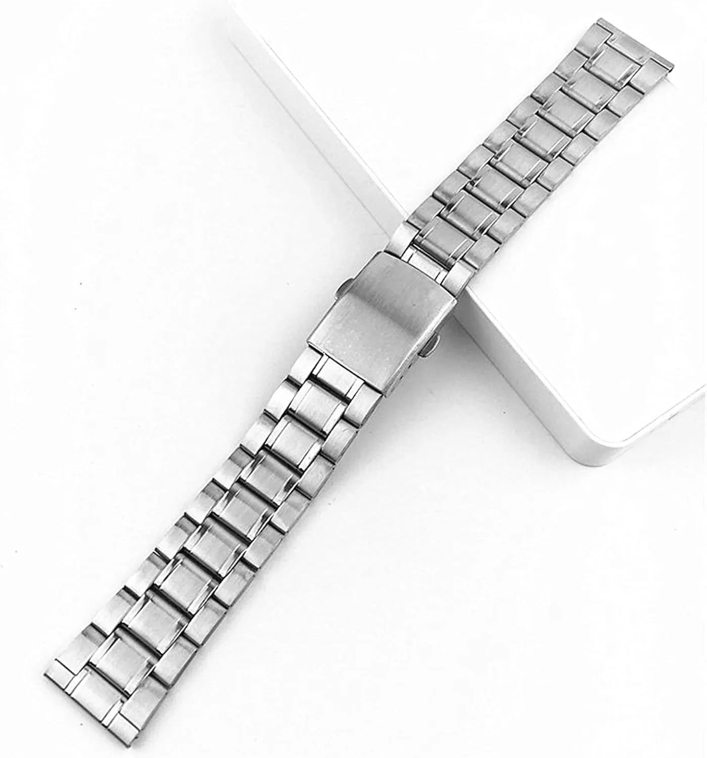 Watch Strap Metal Stainless Steel Replacement Strap Watch Band Flat Buckle Wrist Band Silver Gold, Silver, 12 14 16 18 20 22Mm /14Mm/Silver Go