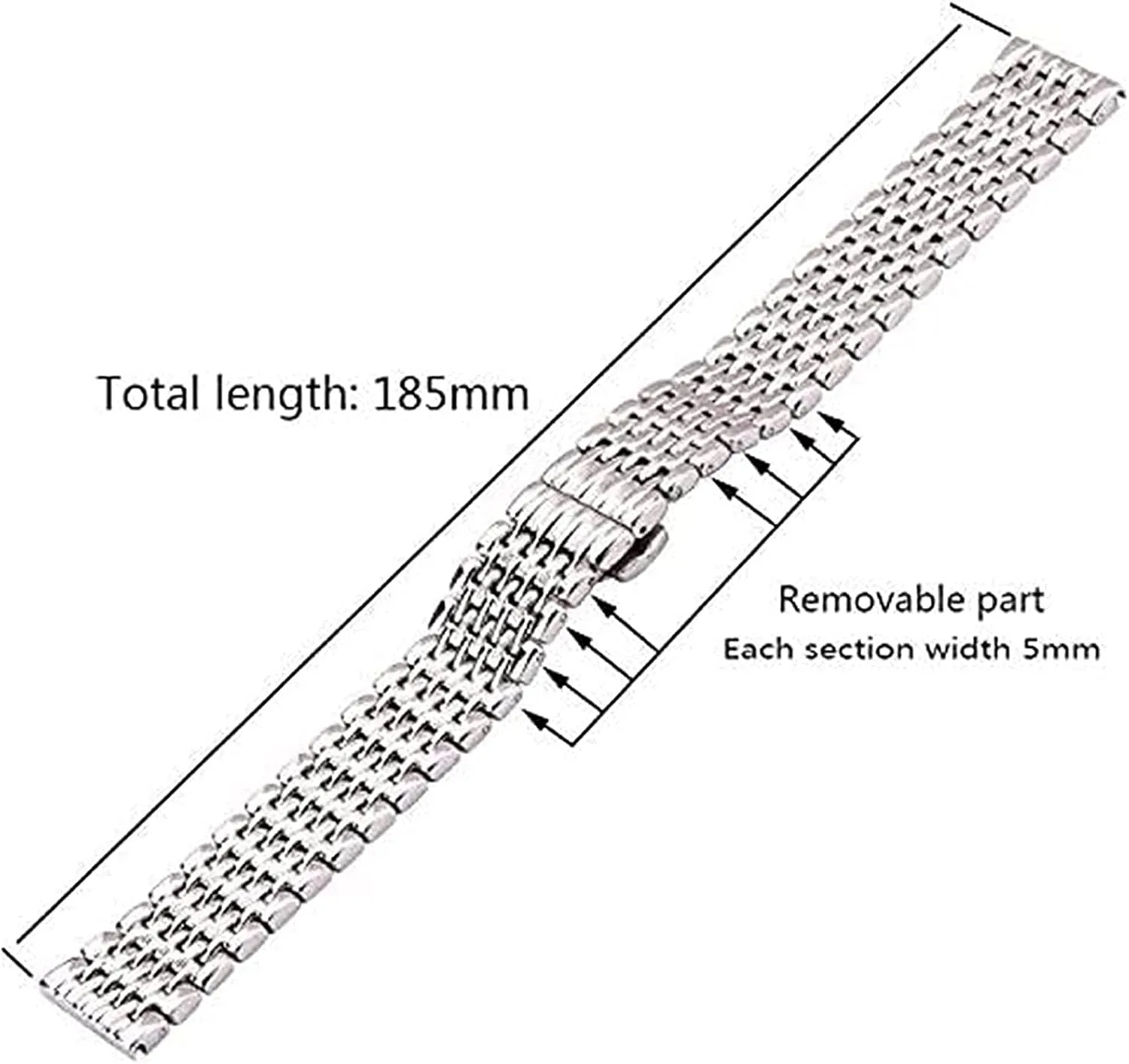 Watch Strap Stainless Steel Strap Women Men 16mm 18mm 20mm 22mm Silver Straight end Strap Watch Accessories