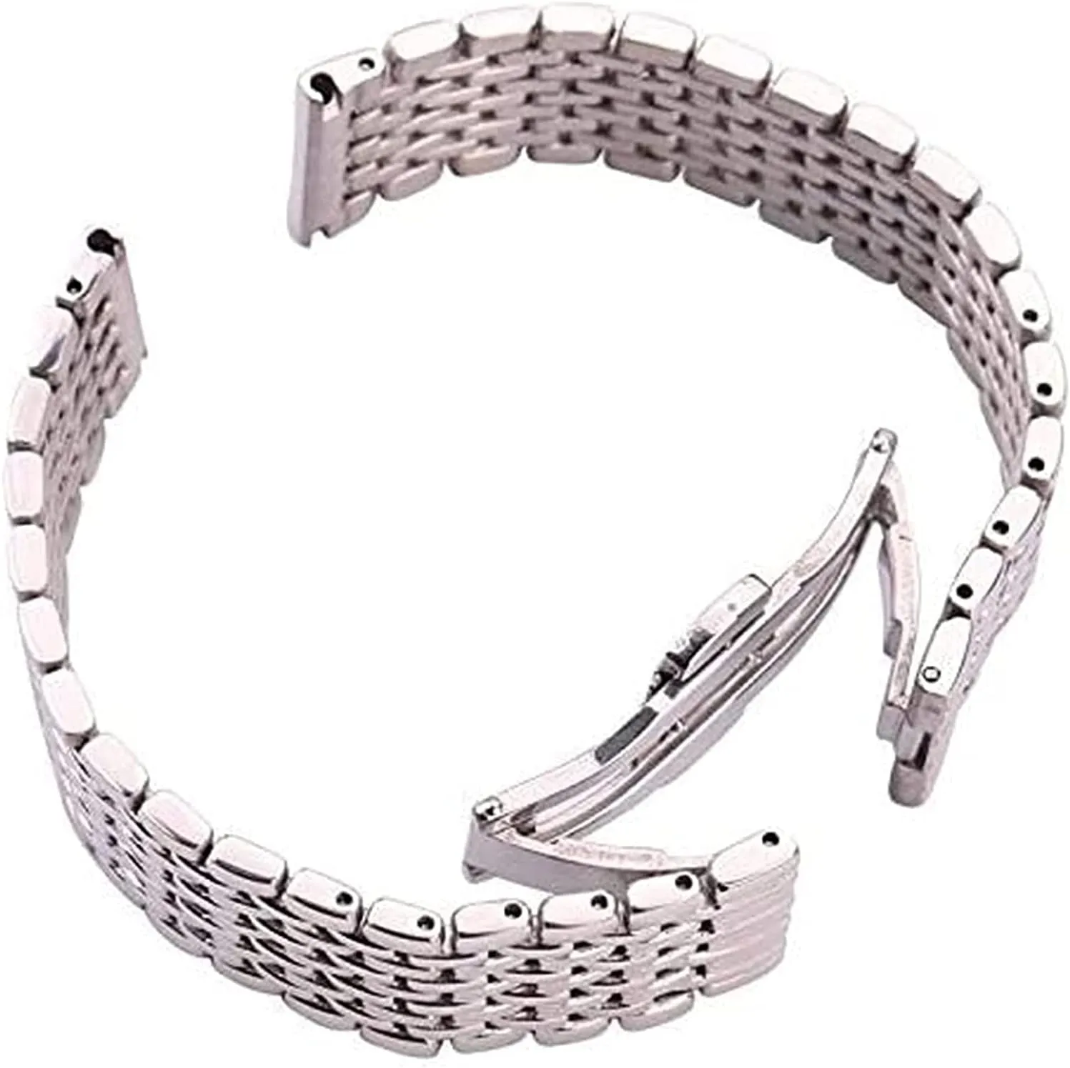 Watch Strap Stainless Steel Strap Women Men 16mm 18mm 20mm 22mm Silver Straight end Strap Watch Accessories