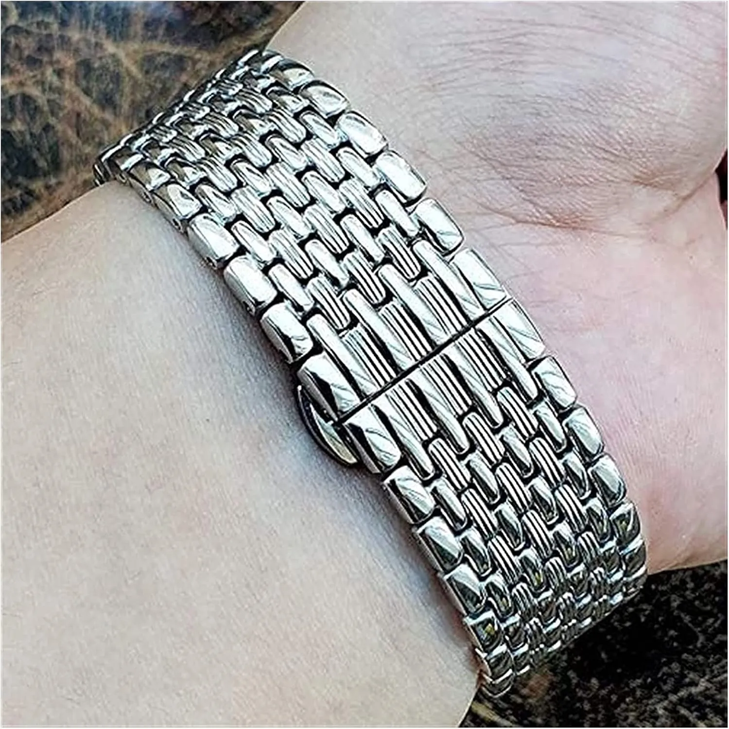 Watch Strap Stainless Steel Strap Women Men 16mm 18mm 20mm 22mm Silver Straight end Strap Watch Accessories