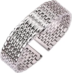 Watch Strap Stainless Steel Strap Women Men 16mm 18mm 20mm 22mm Silver Straight end Strap Watch Accessories
