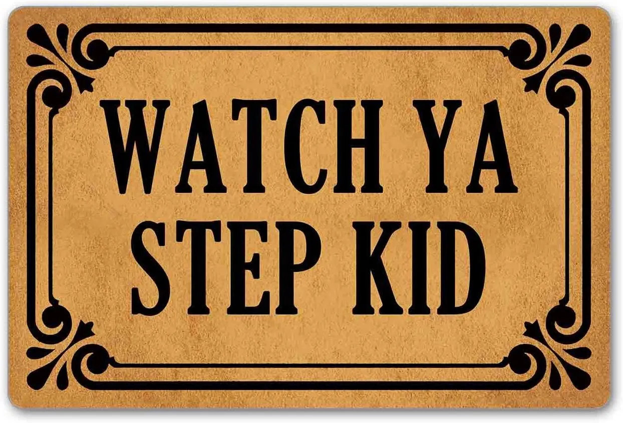 Watch Ya Step Kid Entrance Non-Slip Outdoor/Indoor Rubber Door Mats for Front Door/Garden/Kitchen/Bedroom 23.6" x 15.7"…