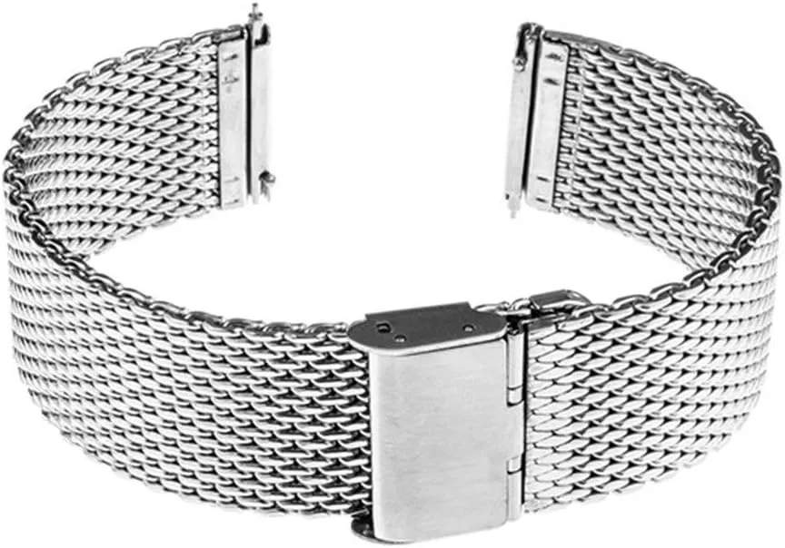 Watchband 16mm 18mm 20mm 22mm Universal watchband Quick Release Watch Band mesh Stainless Steel Strap Wrist Belt Bracelet Black