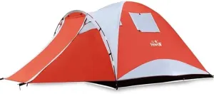 Waterproof 3-4 Person Camping Tent, Double Layer Outdoor Family Tent with One Bedroom & Living Room for Hiking, Camping, and 3-Season Use