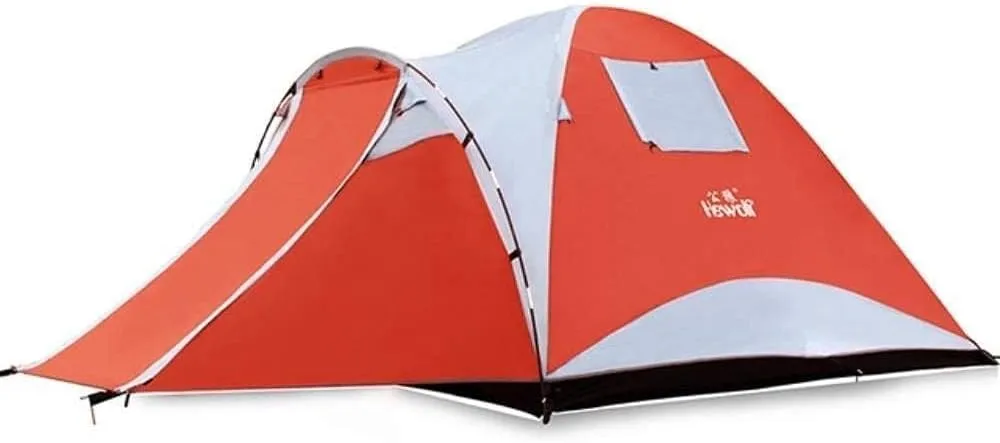 Waterproof 3-4 Person Camping Tent, Double Layer Outdoor Family Tent with One Bedroom & Living Room for Hiking, Camping, and 3-Season Use