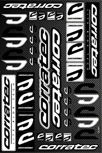 Waterproof Motorcycle Sticker Set Compatible with Corratec, Precision Cut Around Shape, Sheet Size 30x20cm - CC091