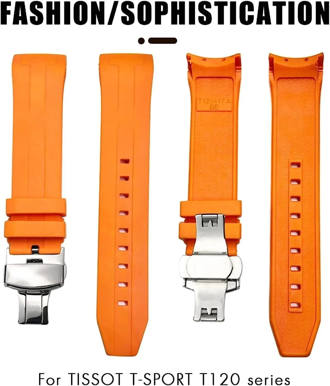 Waterproof Rubber Watchband for Tissot T120417 Sea Star 1000 Series Diving Watch Strap 22mm 21mm