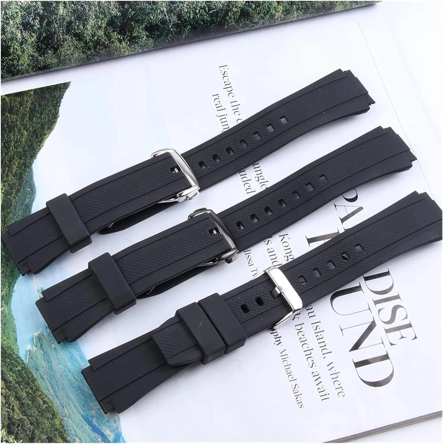 Waterproof Silicone Bracelets watch Strap For men Edifice Series EF-552 Man Rubber Watchbands with Stainless Pin Buckle