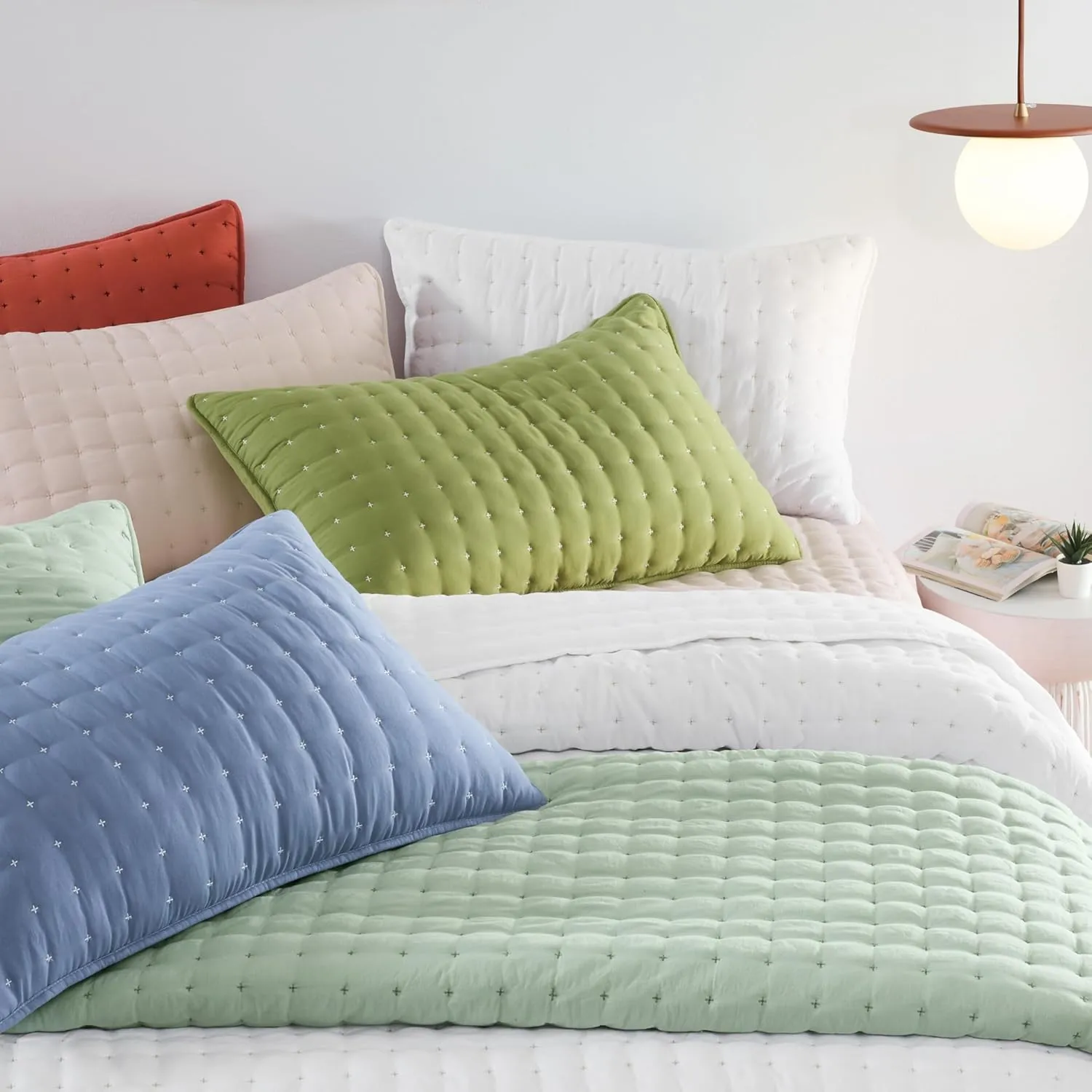 WDCOZY Dark Grey King Size Quilt Bedding Sets with Pillow Shams, Deep Lightweight Bedspread Coverlet, Quilted Blanket Thin Comforter Bed Cover, All Season Summer Spring, 3 Pieces, 104x90 inches