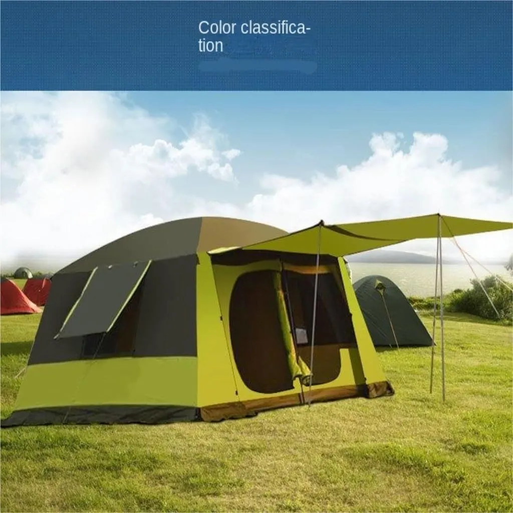 Weatherproof Tents Outdoor Tent for 5-8 People, Rainproof, Thickened, Two-Bedroom and One-Living Room Camping Folding Tent Camping and Hiking Tents