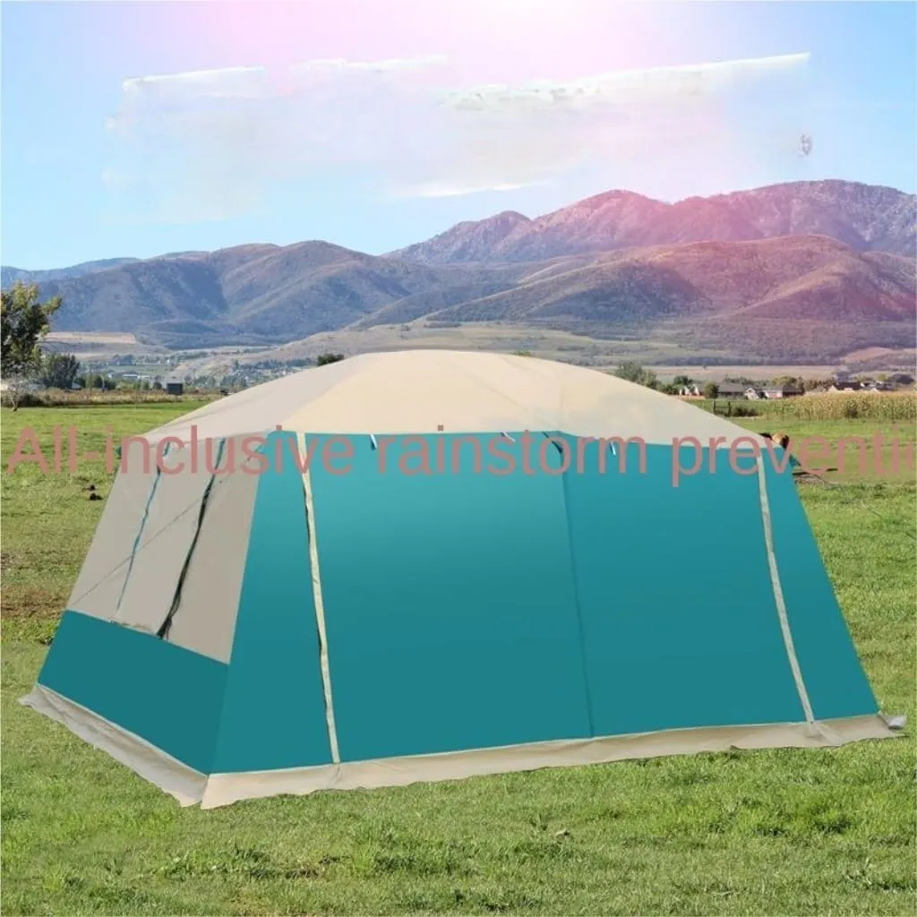 Weatherproof Tents Outdoor Tent for 5-8 People, Rainproof, Thickened, Two-Bedroom and One-Living Room Camping Folding Tent Camping and Hiking Tents