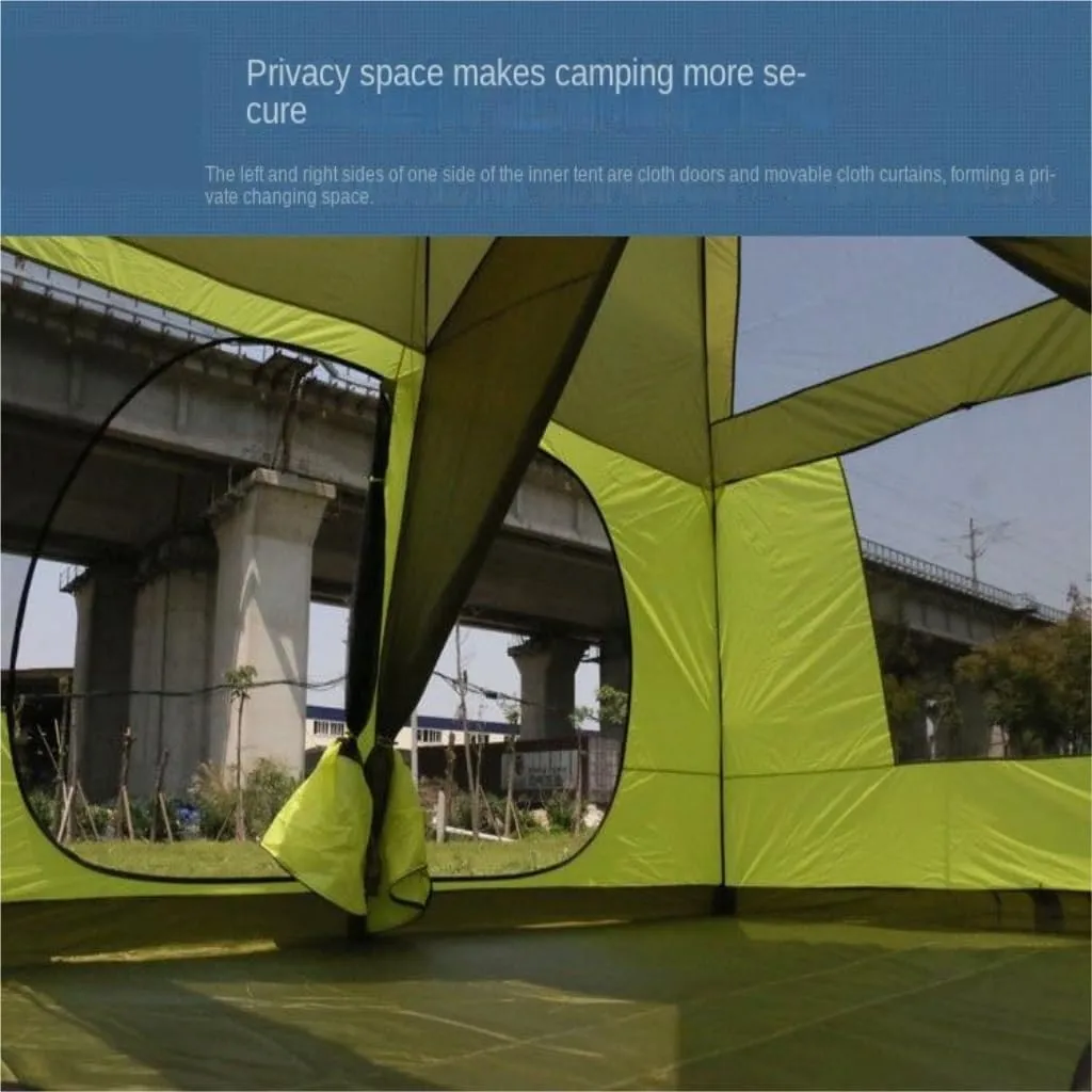 Weatherproof Tents Outdoor Tent for 5-8 People, Rainproof, Thickened, Two-Bedroom and One-Living Room Camping Folding Tent Camping and Hiking Tents