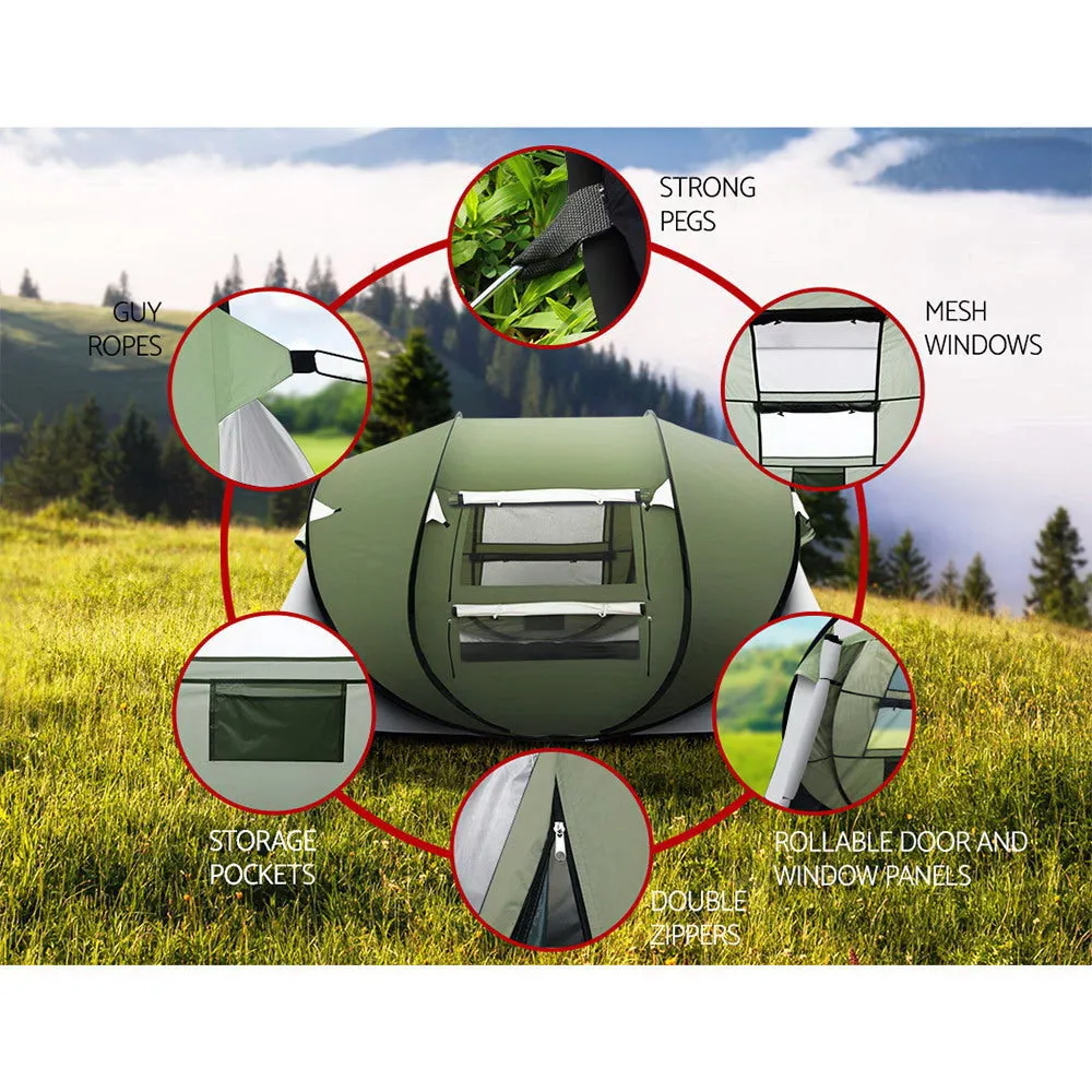 Weisshorn Instant Up Camping Tent 4-5 Person Pop up Tents Family Hiking Beach Dome-QLD_Metro