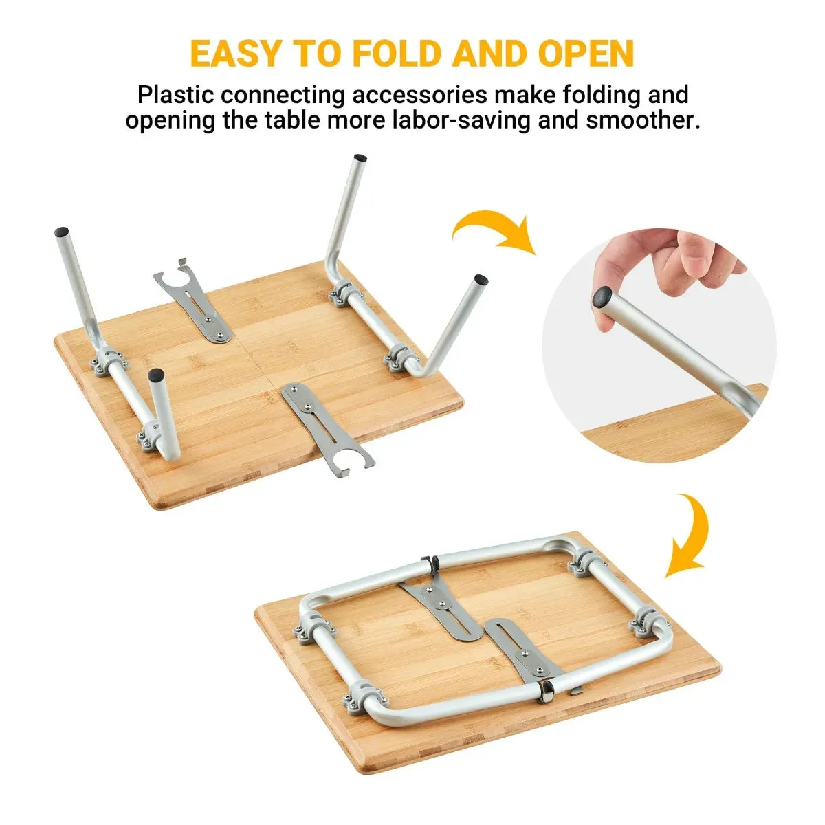 WEJOY BAMBOO 4030 Mini Bamboo Table with Glass Holder