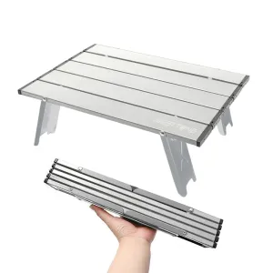 WEST TUNE Mini Camping Table Ultralight Roll-Up Folding Aluminum for Outdoor Use