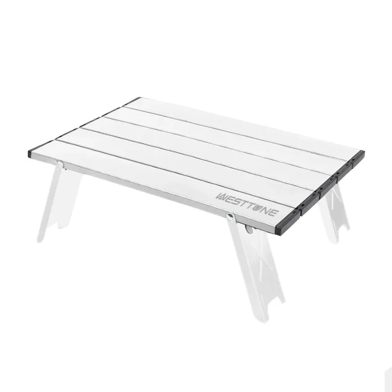 WEST TUNE Mini Camping Table Ultralight Roll-Up Folding Aluminum for Outdoor Use