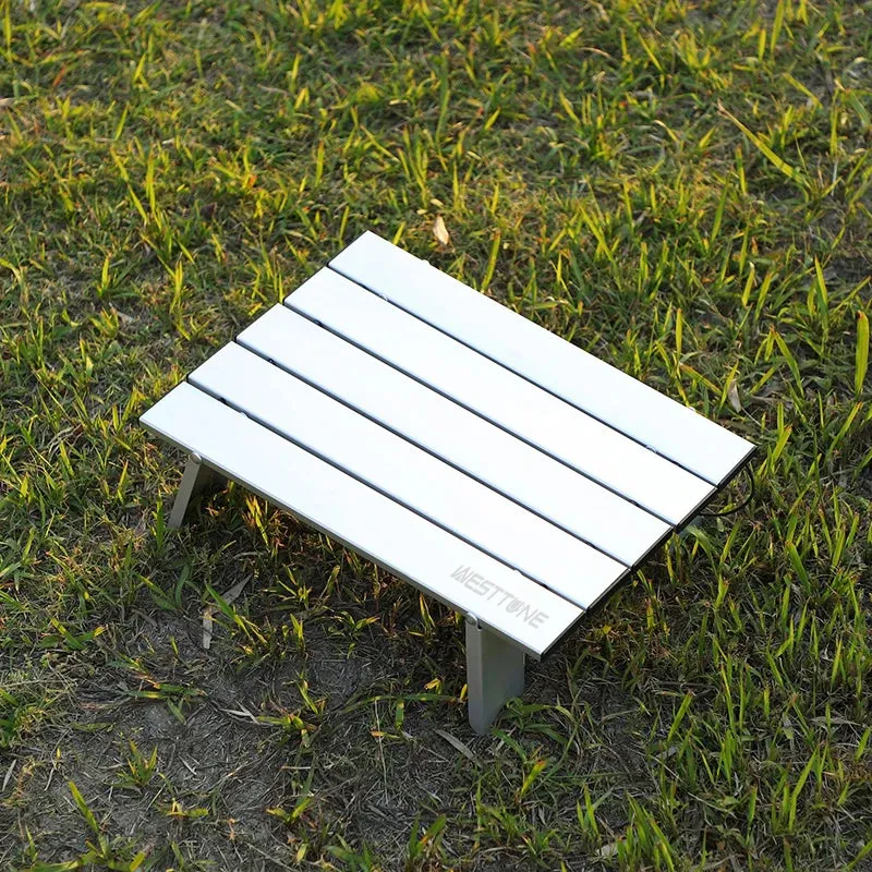 WEST TUNE Mini Camping Table Ultralight Roll-Up Folding Aluminum for Outdoor Use
