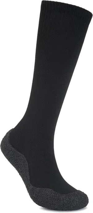 WHITIN Knee High Sock Shoes for Women Barefoot Slippers with Grip Size 10 Compression Kayaking Minimalist Rubber Bottom Pilates Beach Water Shoes Indoor Yoga Female House Black
