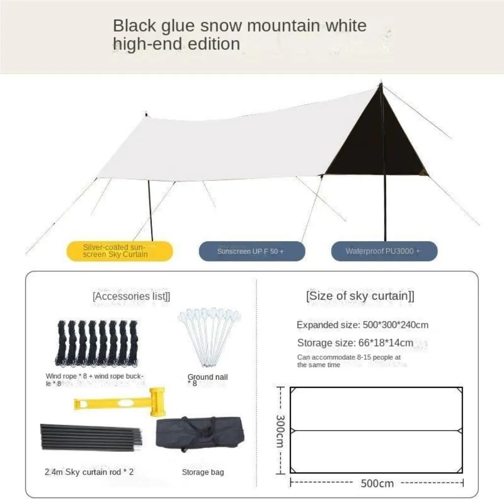 Window Canopy Outdoor Canopy Camping Tent Awning Shade Cloth Ultra-Light Camping Picnic Rainproof and UV-Proof Vinyl Canopy Awning Canopy(White,B)
