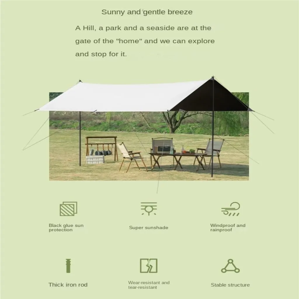 Window Canopy Outdoor Canopy Camping Tent Awning Shade Cloth Ultra-Light Camping Picnic Rainproof and UV-Proof Vinyl Canopy Awning Canopy(White,B)