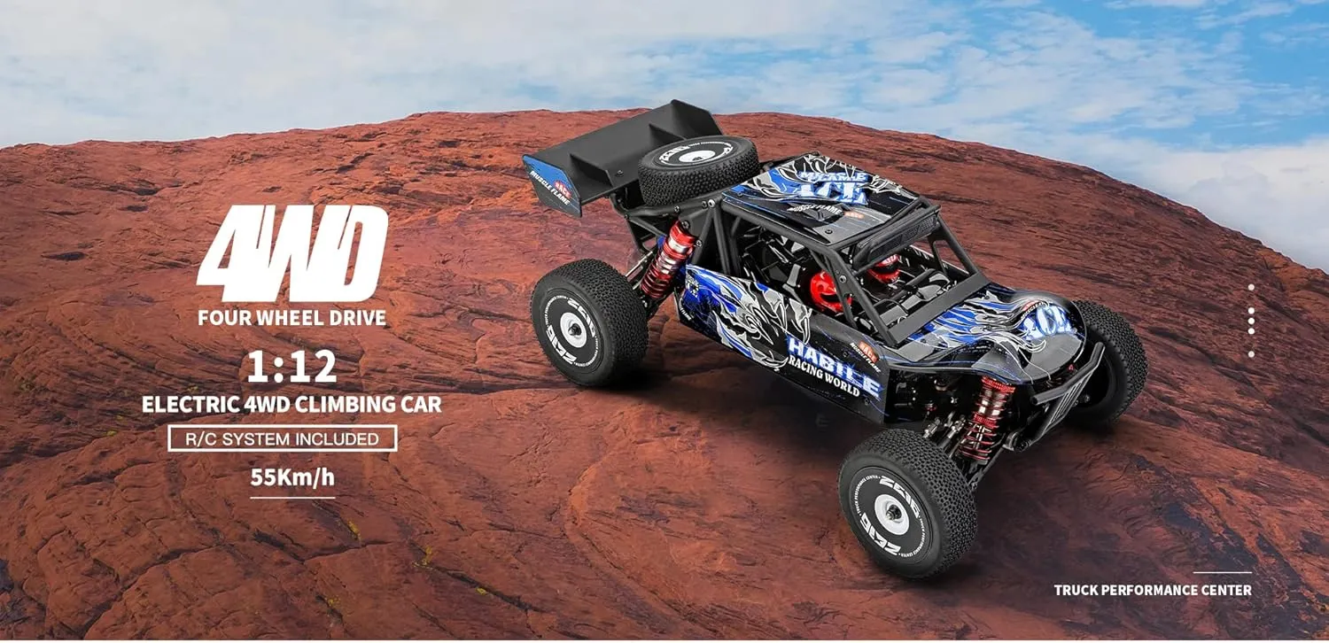 WLtoys XK 124018 V2 1/12 4WD 55km/h High-Speed Off-Road Remote Control Drift Climbing RC Racing Car Adults,Kids Toys (124018 2200 3000)