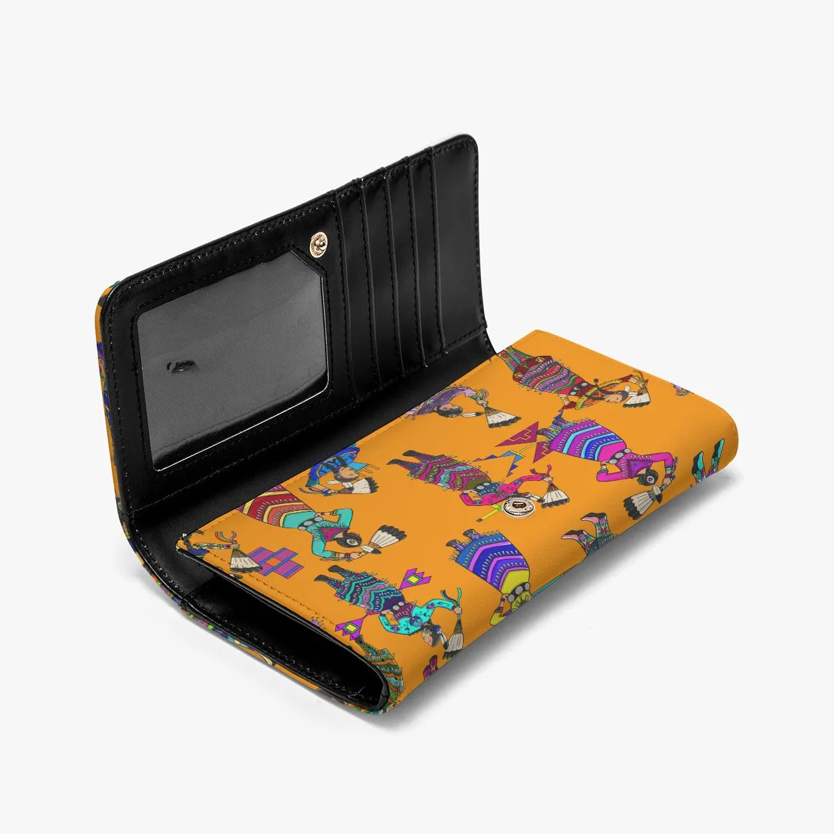 Women's Jingle Dancers Orange Foldable Wallet