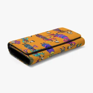 Women's Jingle Dancers Orange Foldable Wallet