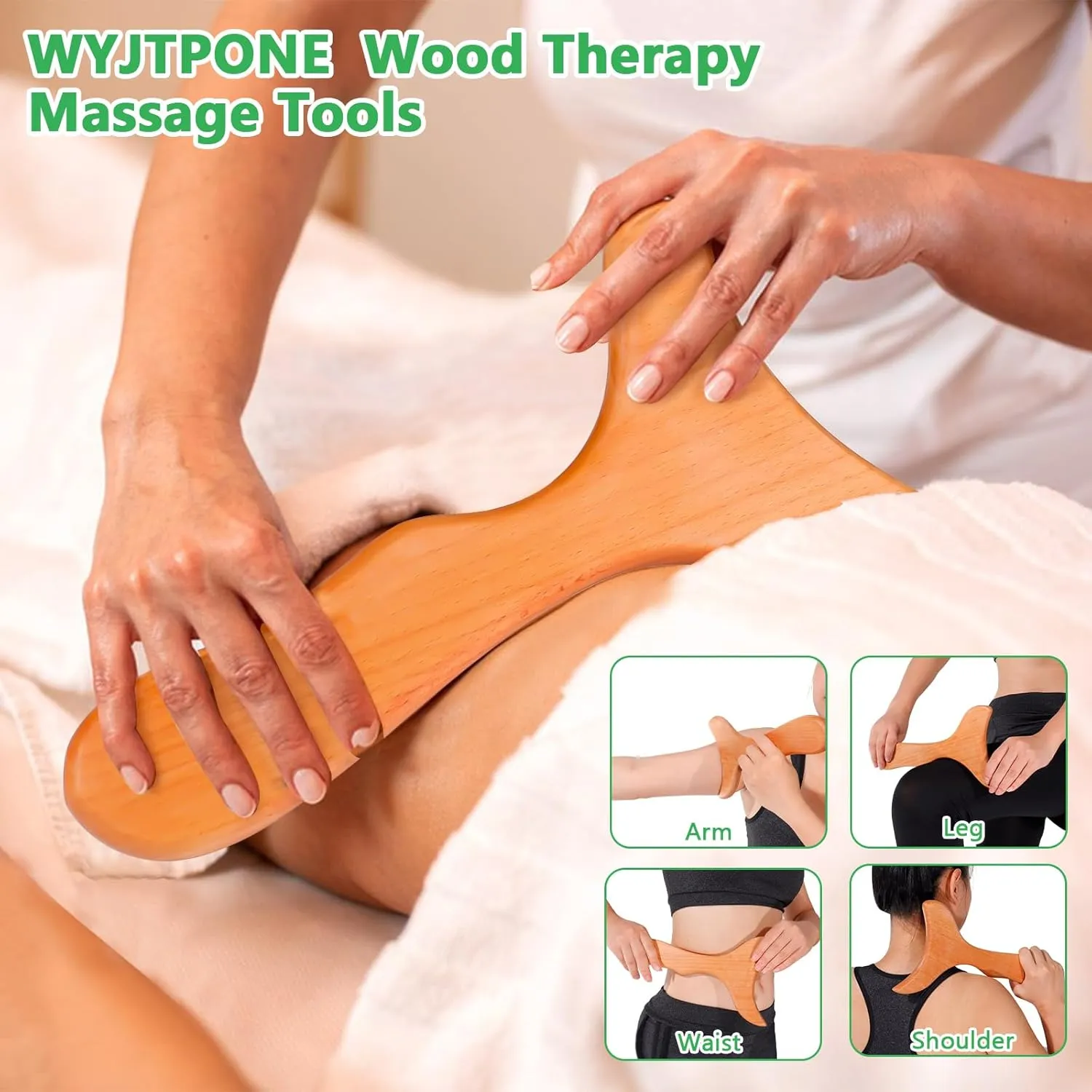 Wood Therapy Massage Tools 6-in-1 Lymphatic Drainage Massager Maderoterapia Kit,Wooden Massager Body Sculpting Tools,Wooden Gua Sha Kits,Body Contouring and Shaping