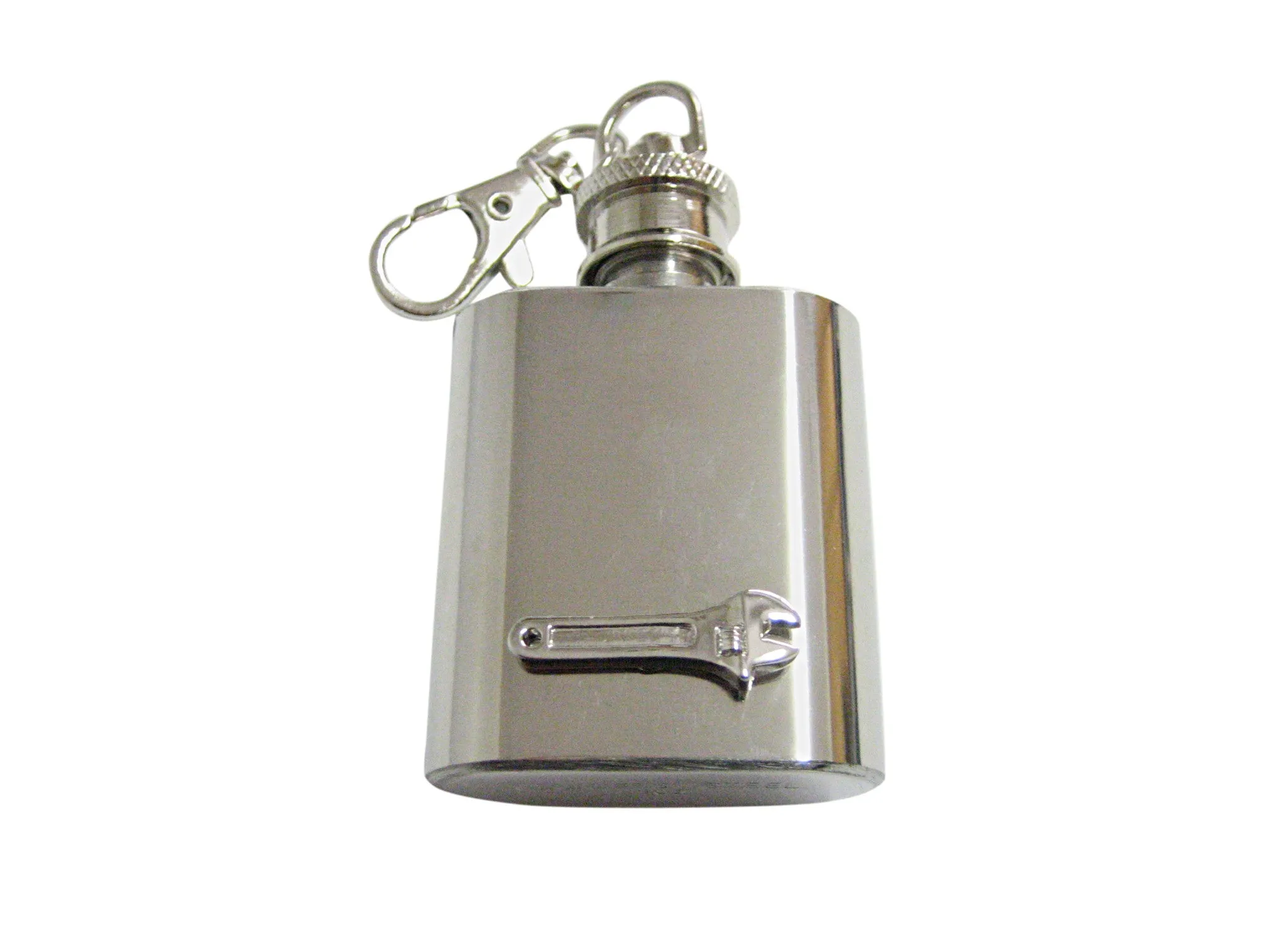 Wrench Tool Design 1 Oz. Stainless Steel Key Chain Flask
